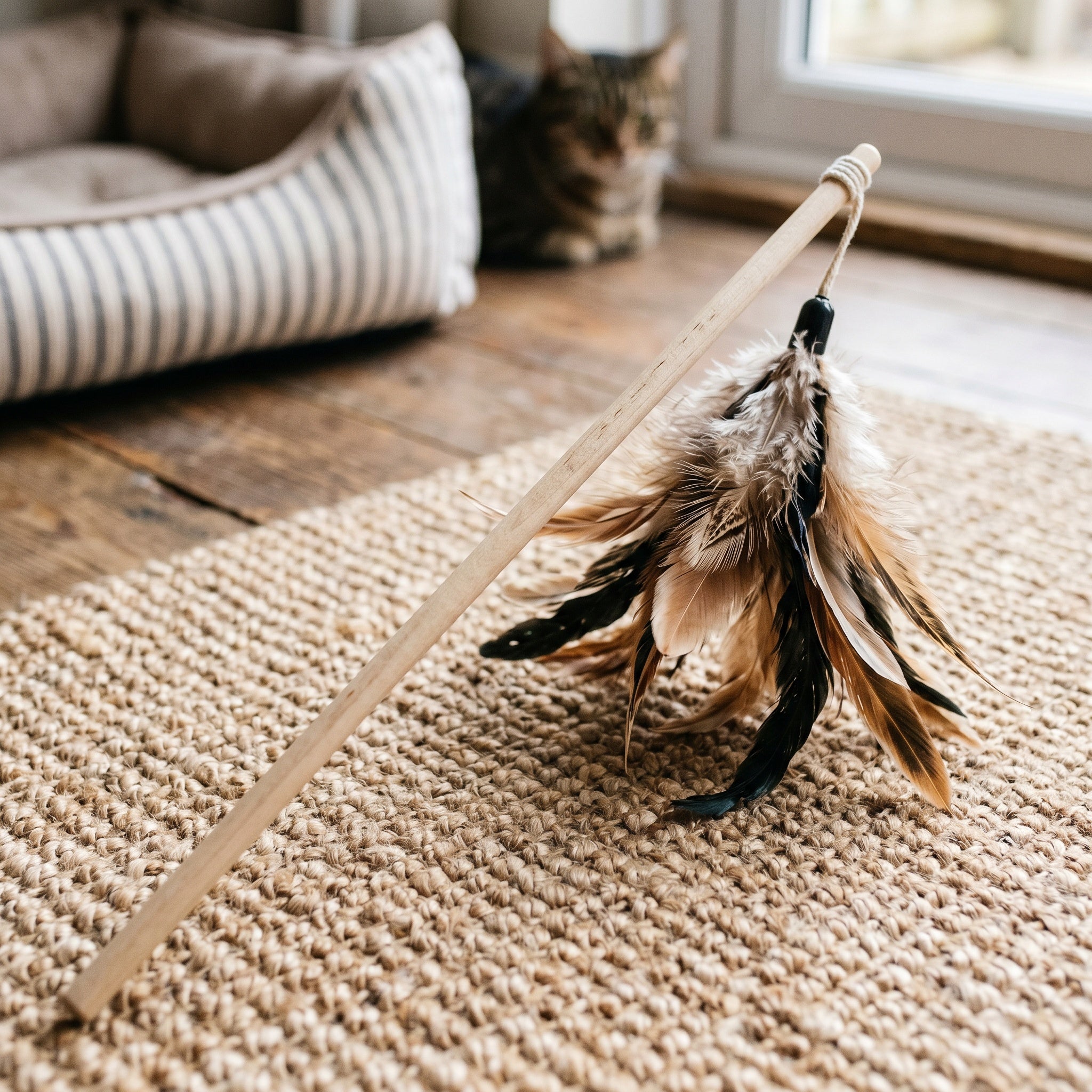 Flutterwing Feather Wand – Interactive Cat Teaser Toy